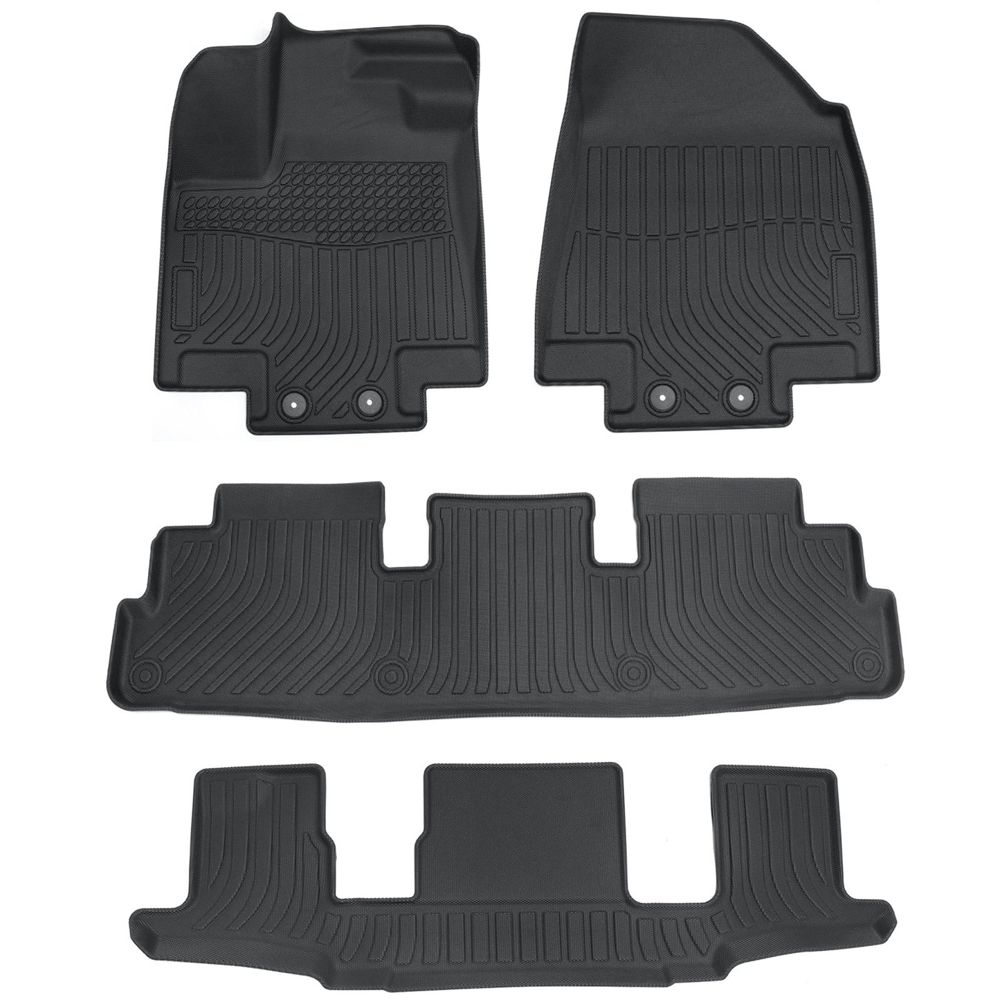 For 22-25 Infiniti QX60 6 Passenger/Nissan Pathfinder 7 Passenger Floor Mats 3D
