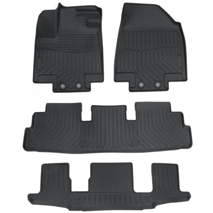 For 22-25 Infiniti QX60 6 Passenger/Nissan Pathfinder 7 Passenger Floor Mats 3D