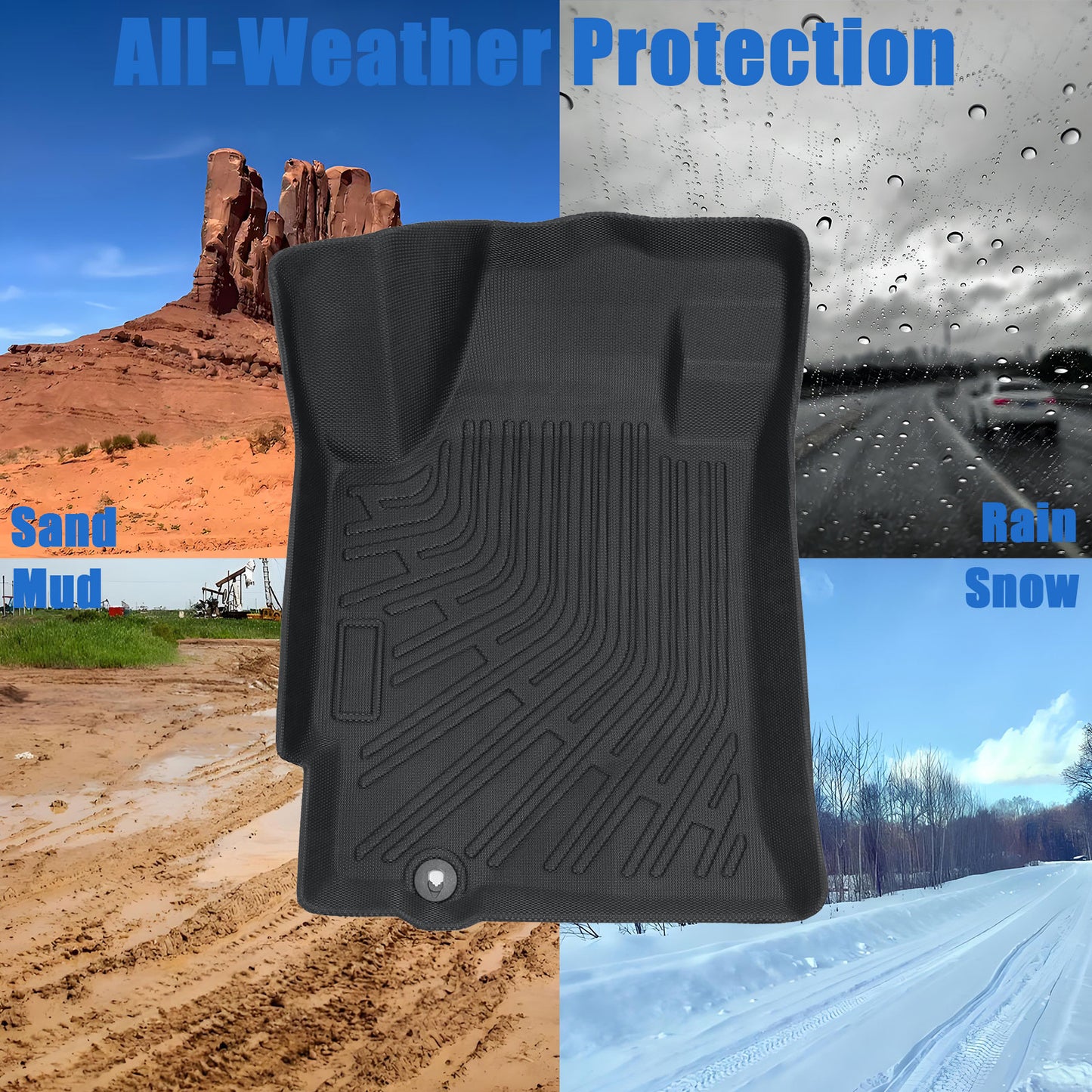 Floor Mats Liner For 2007-2012 Nissan Altima Sedan 4-Door Front-Rear All Weather