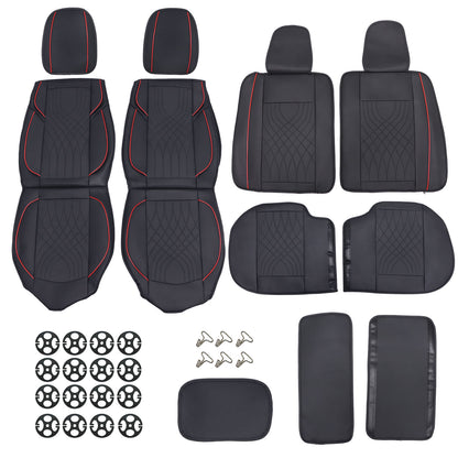 PU Leather 5 Seat Covers Full Set Front + Rear Cushion Fits Lexus?Deluxe Car