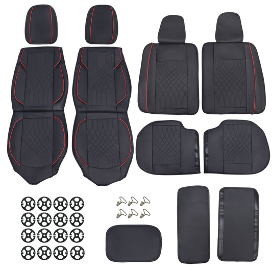 PU Leather 5 Seat Covers Full Set Front + Rear Cushion Fits Lexus?Deluxe Car