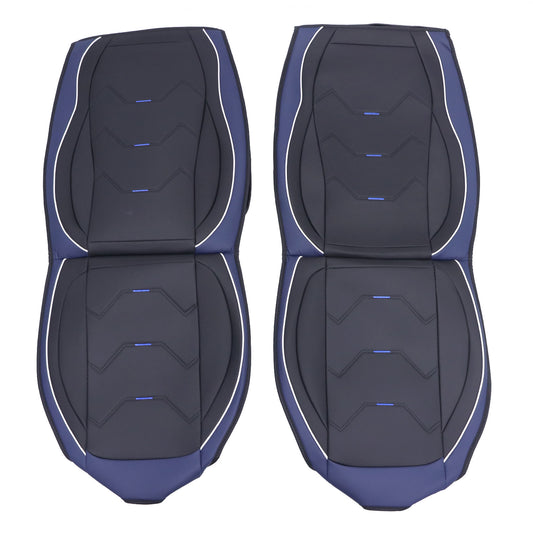 PU Leather 5 Seat Covers Black & Blue Full Set Front & Rear Cushion Fits Honda