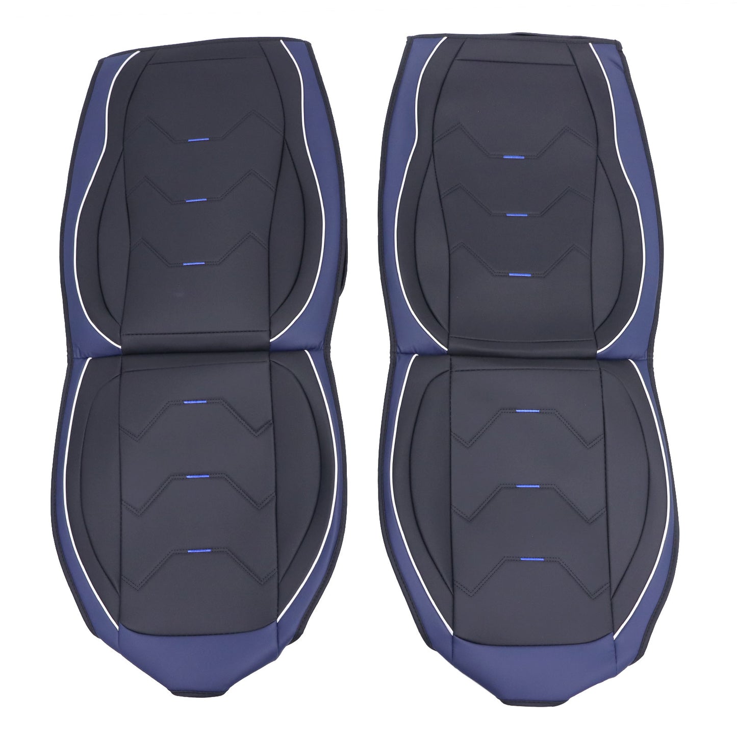 PU Leather 5 Seat Covers Black & Blue Full Set Front & Rear Cushion Fits Honda