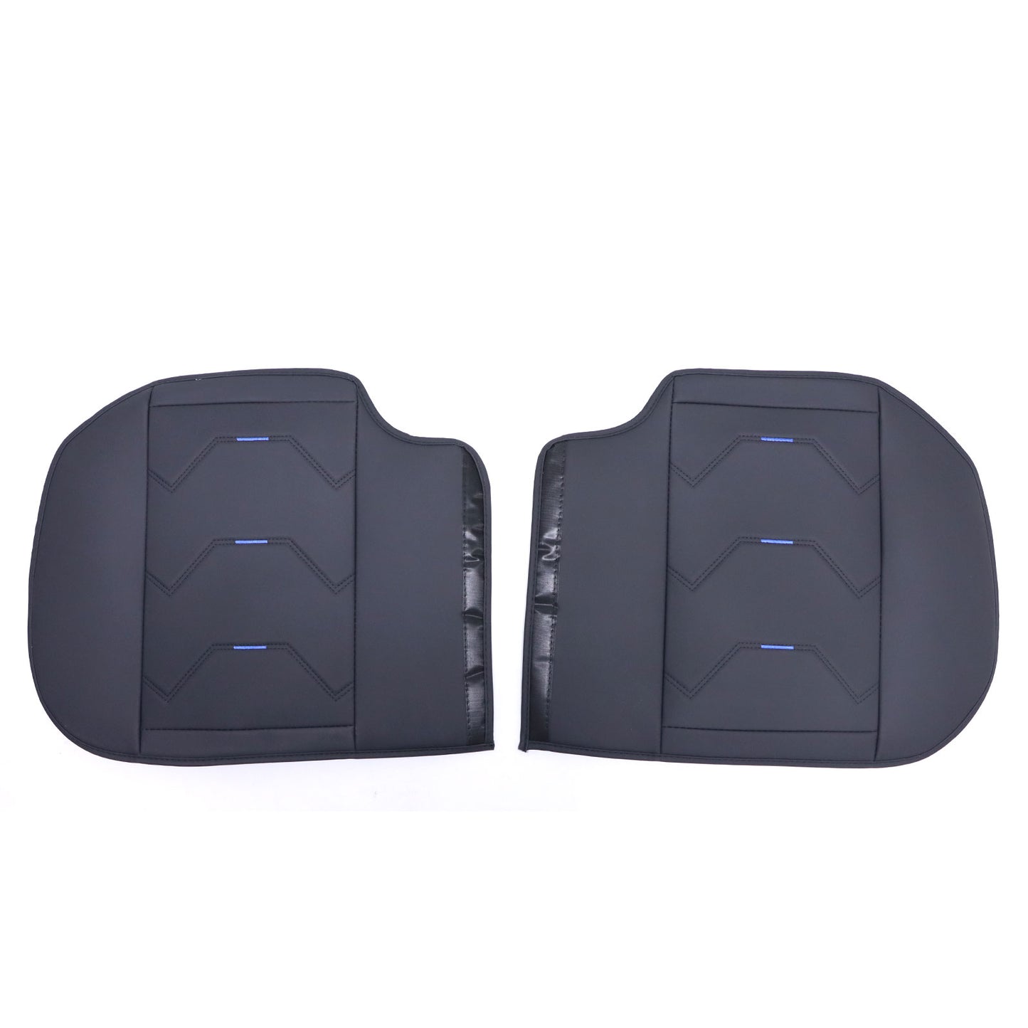 PU Leather 5 Seat Covers Black & Blue Full Set Front & Rear Cushion Fits Honda