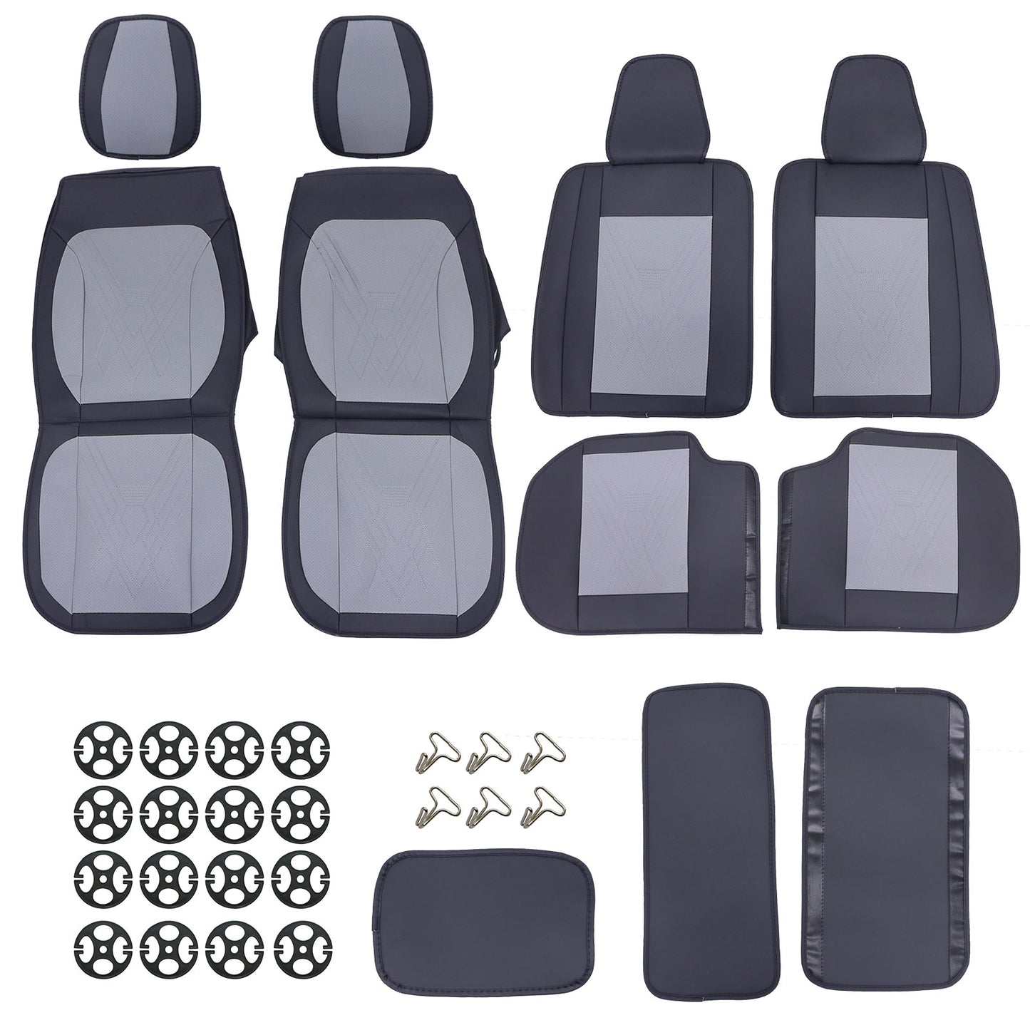 PU Leather 5 Seat Covers Full Set Front & Rear Cushion For Chevrolet GMC Car