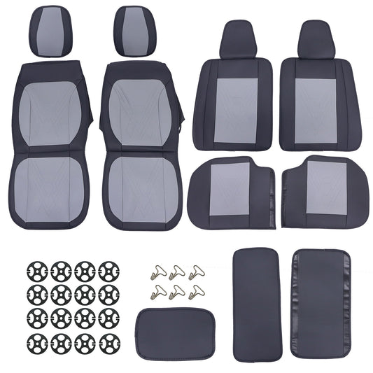 PU Leather 5 Seat Covers Full Set Front & Rear Cushion For Chevrolet GMC Car