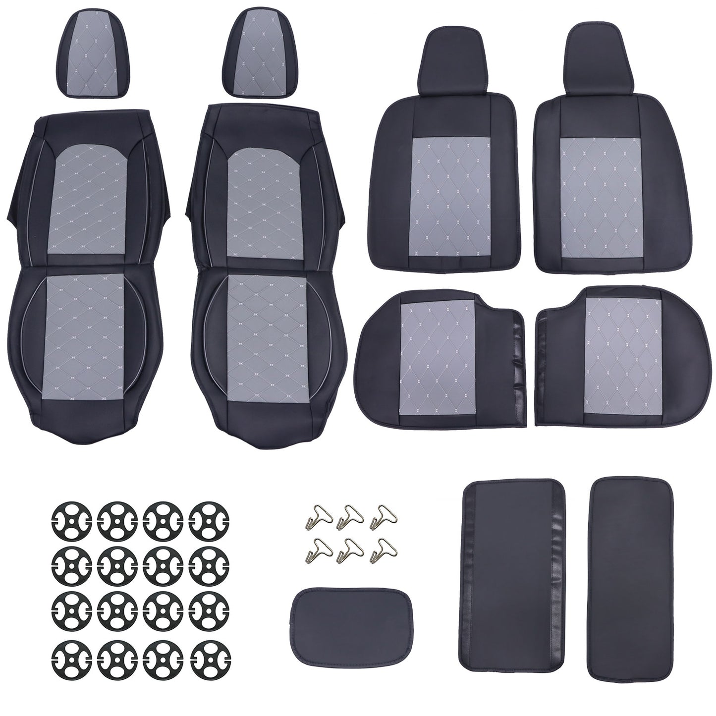 For 2012-2025 Toyota Camry Car 5 Seat Covers Full Set Protector Cushions Gray