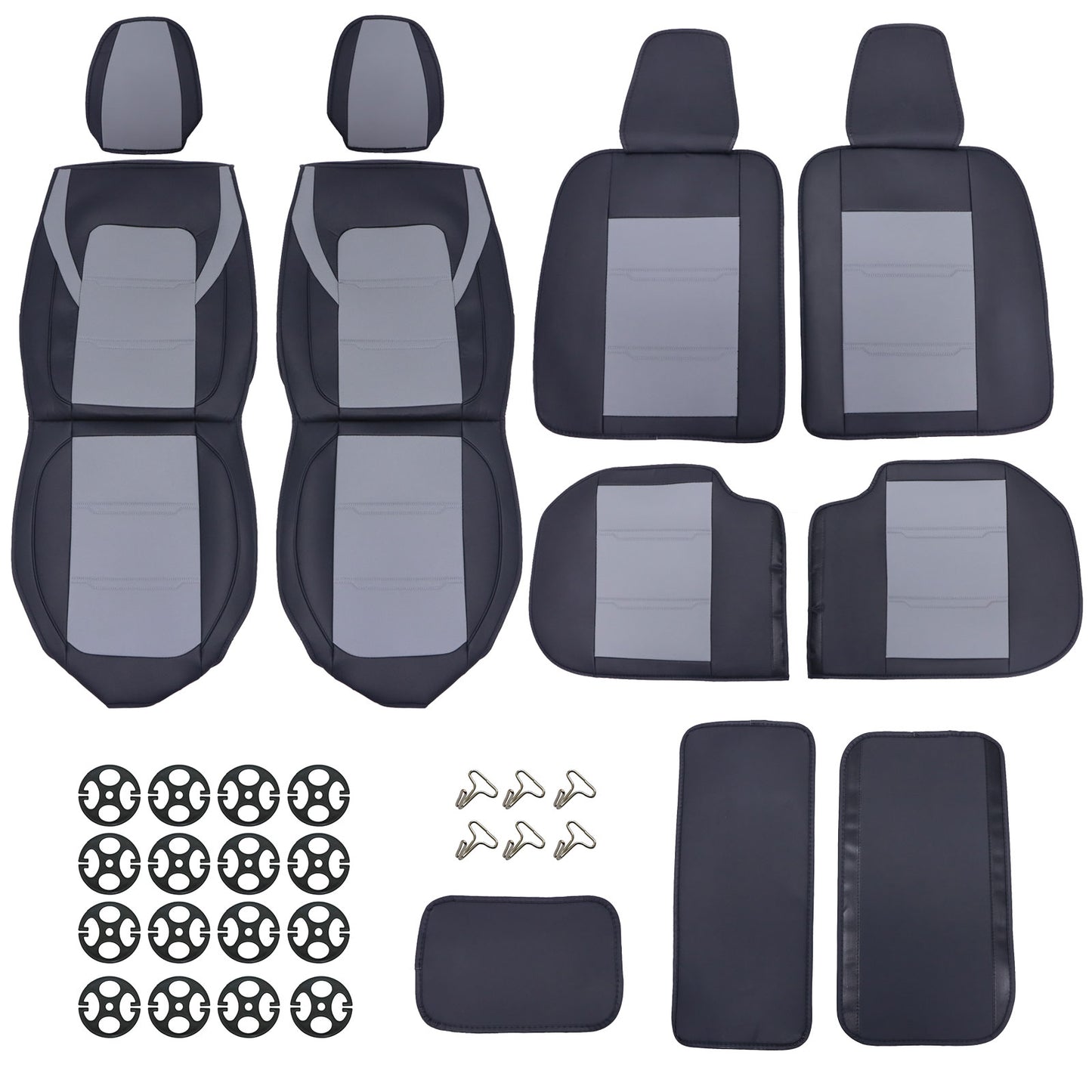 For 2007-2024 Toyota Tacoma Car 5 Seat Covers Full Set Protector Cushions Gray