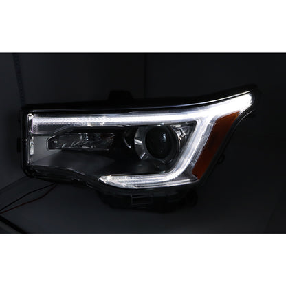 For 2017-2019 GMC Acadia Driver LH Side Chrome Halogen Headlamp w/ LED DRL