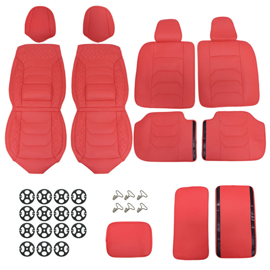 Fits 2009-21 Dodge Ram 1500 Car Seat Cover 5 Seats Full Set PU Leather Cushion