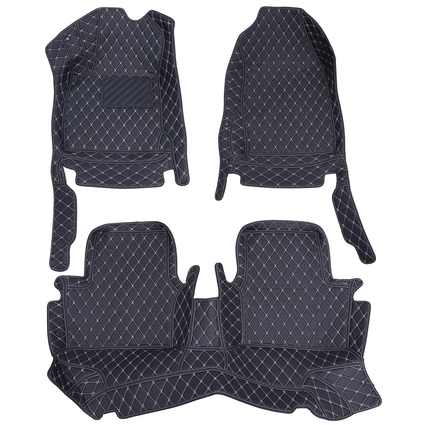 Microfiber Leather Floor Mats Liner Front & Rear Set For 2012-2019 Ford Fiesta
