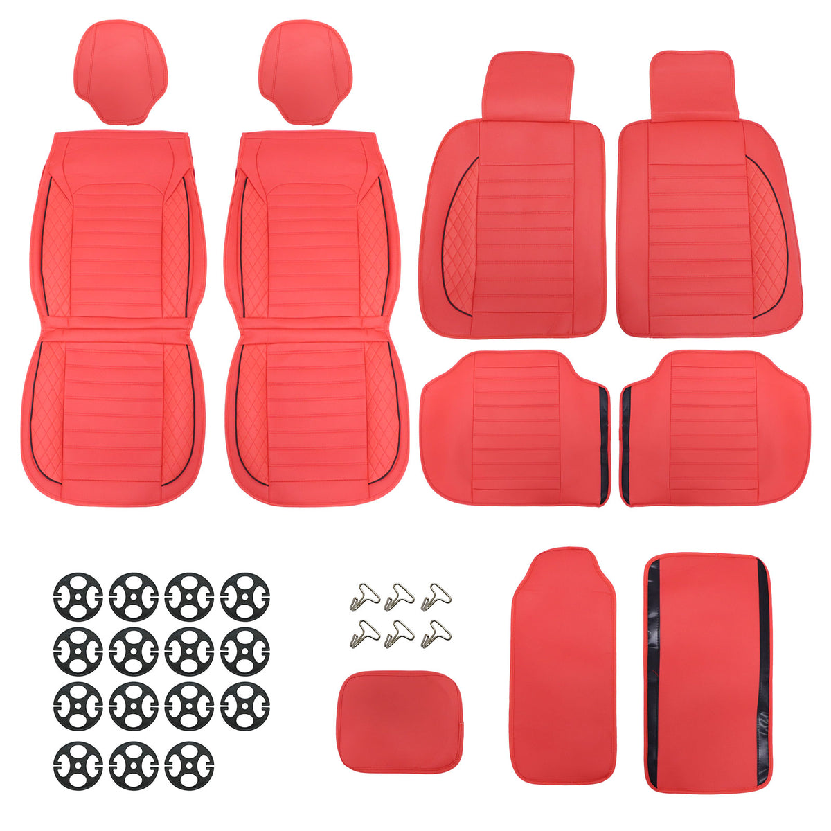 For Toyota CAMRY Car 5Seat Covers Full Set Front & Rear Protector Cushions RED