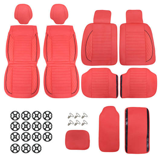 For Toyota CAMRY Car 5Seat Covers Full Set Front & Rear Protector Cushions RED