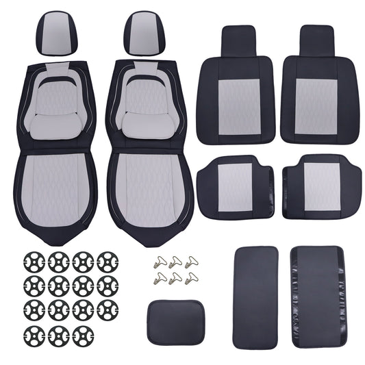 For Toyota Prius 2003-2015 Car 5-Seat Cover Front & Rear Cushion Pad Gray