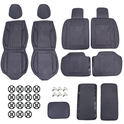 FOR 2009-2021 Dodge Ram 1500 Car Seat Cover 5 Seats Full Set PU Leather Cushion