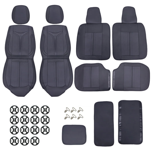 For Honda Car Seat Covers 5-Seat Full Set Front & Rear PU Leather Cushion Pads