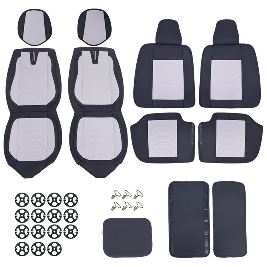 Fits 2009-2021 Dodge Ram 1500 Car Seat Cover 5-Seats Full Set PU Leather Cushion