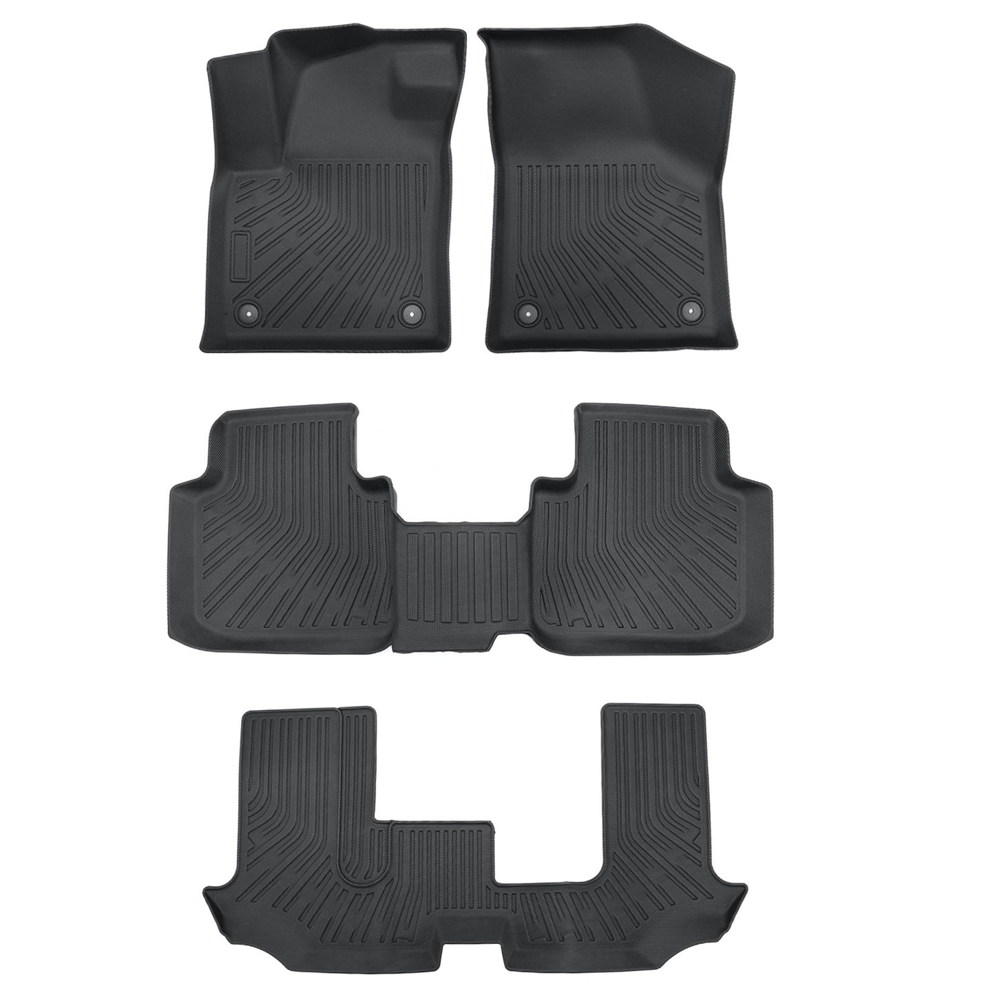 Floor Mats Liner TPE 3D All Weather For 2018-2024 Volkswagen Atlas Bench 7Seats