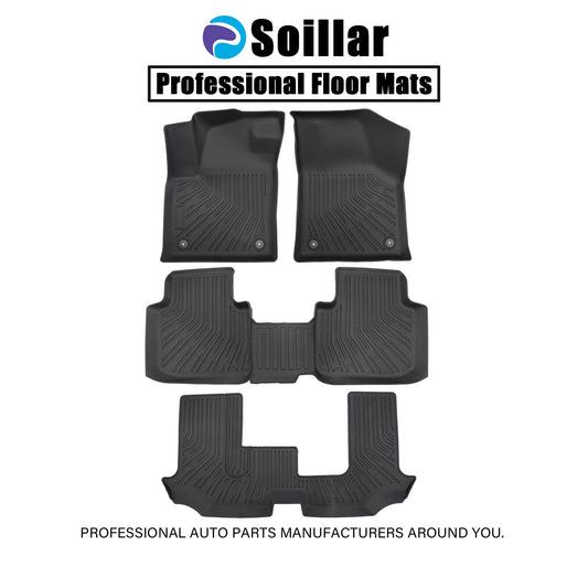 Floor Mats Liner TPE 3D All Weather For 2018-2024 Volkswagen Atlas Bench 7Seats