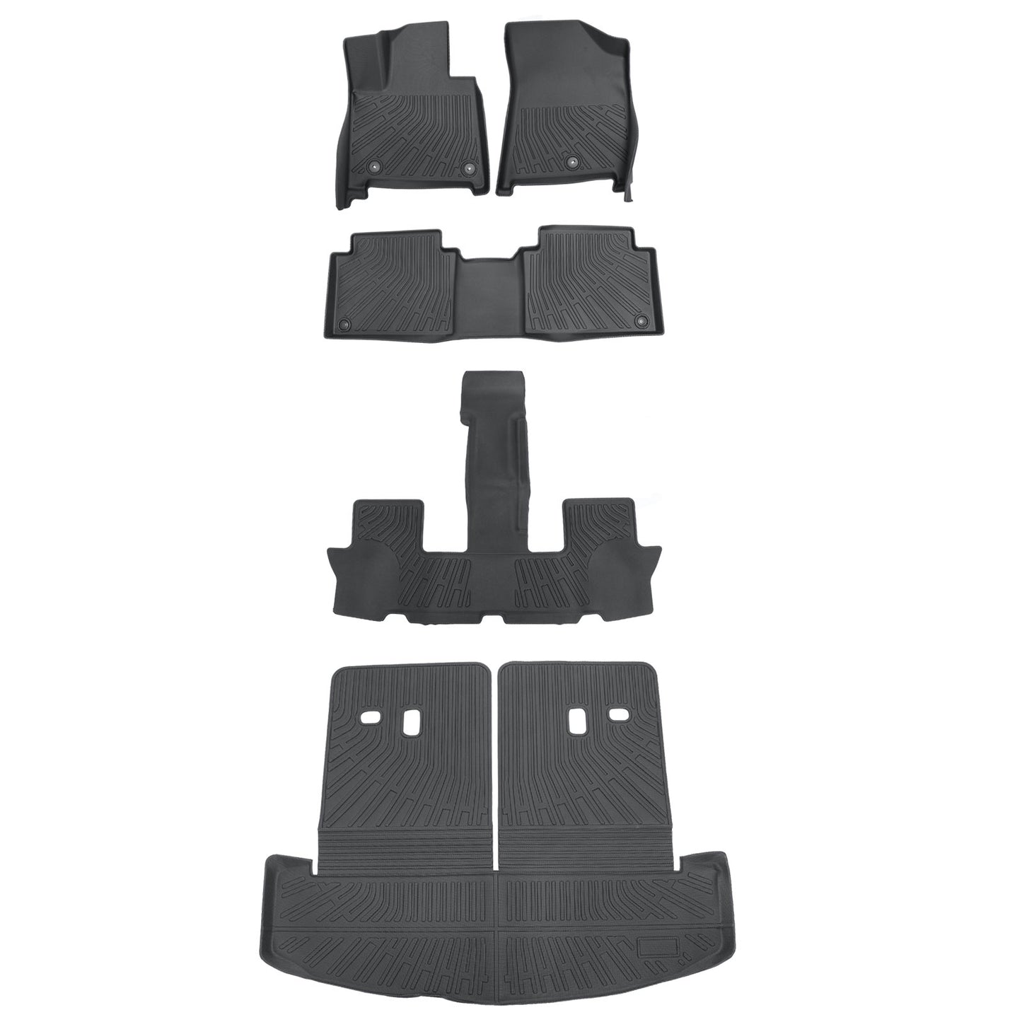 Floor Mats & Trunk Cargo Liner TPE For 2024 2025 Hyundai Santa Fe Hybrid 7 Seat
