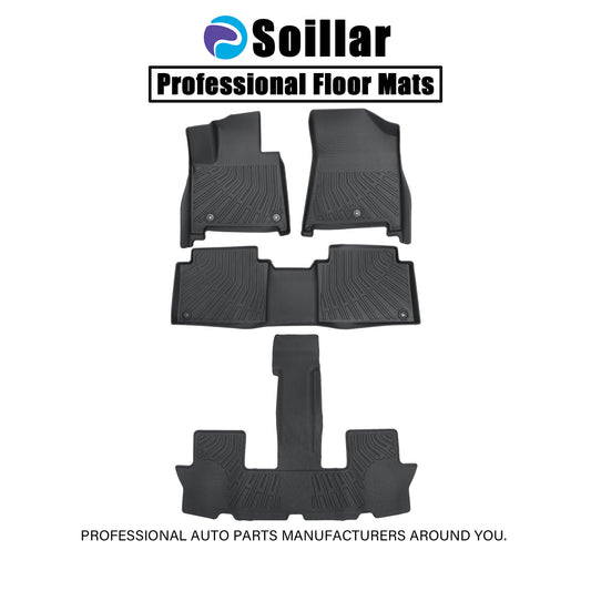 Floor Mats Liner TPE 3D Model All Weather For 2024 2025 Hyundai Santa Fe Hybrid