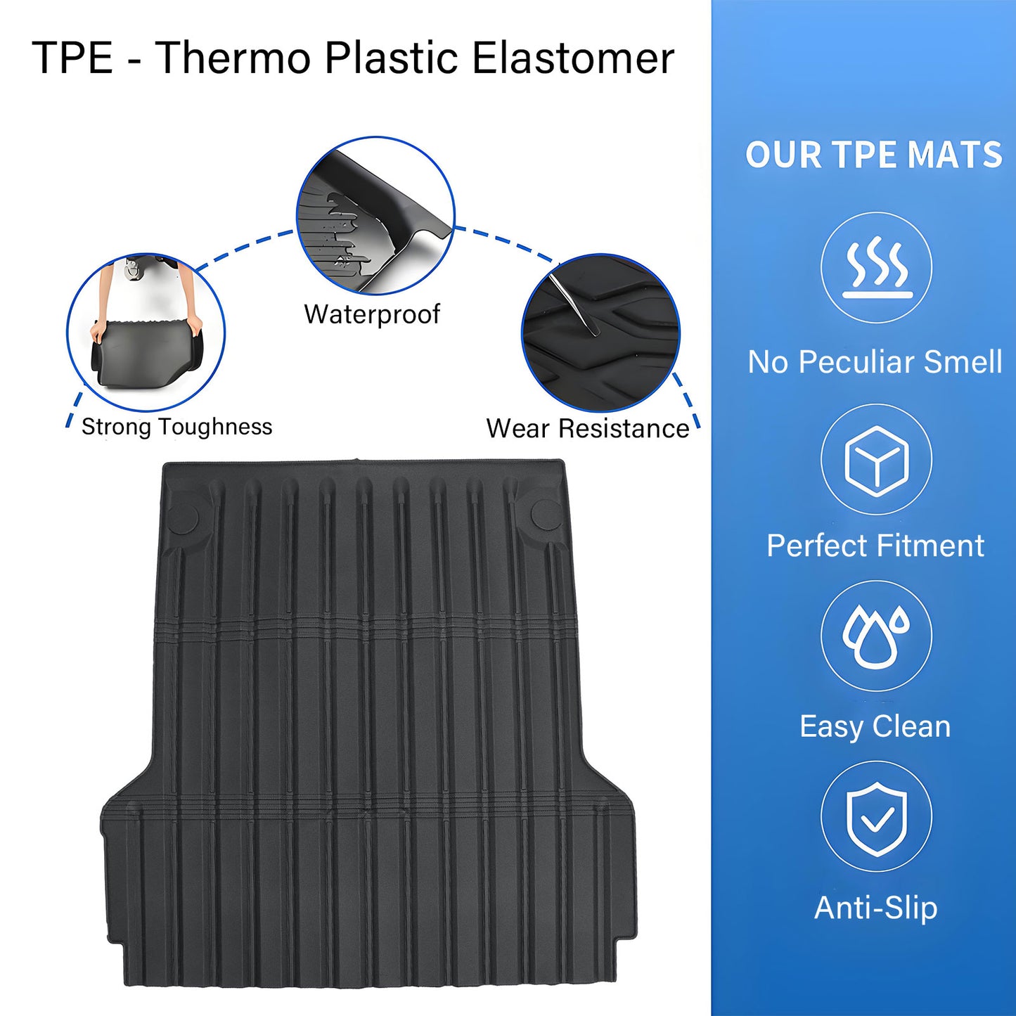 TPE Trunk Bed Mat Cargo Liner 4.5FT For 2022-2025 Ford Maverick All Weather NEW