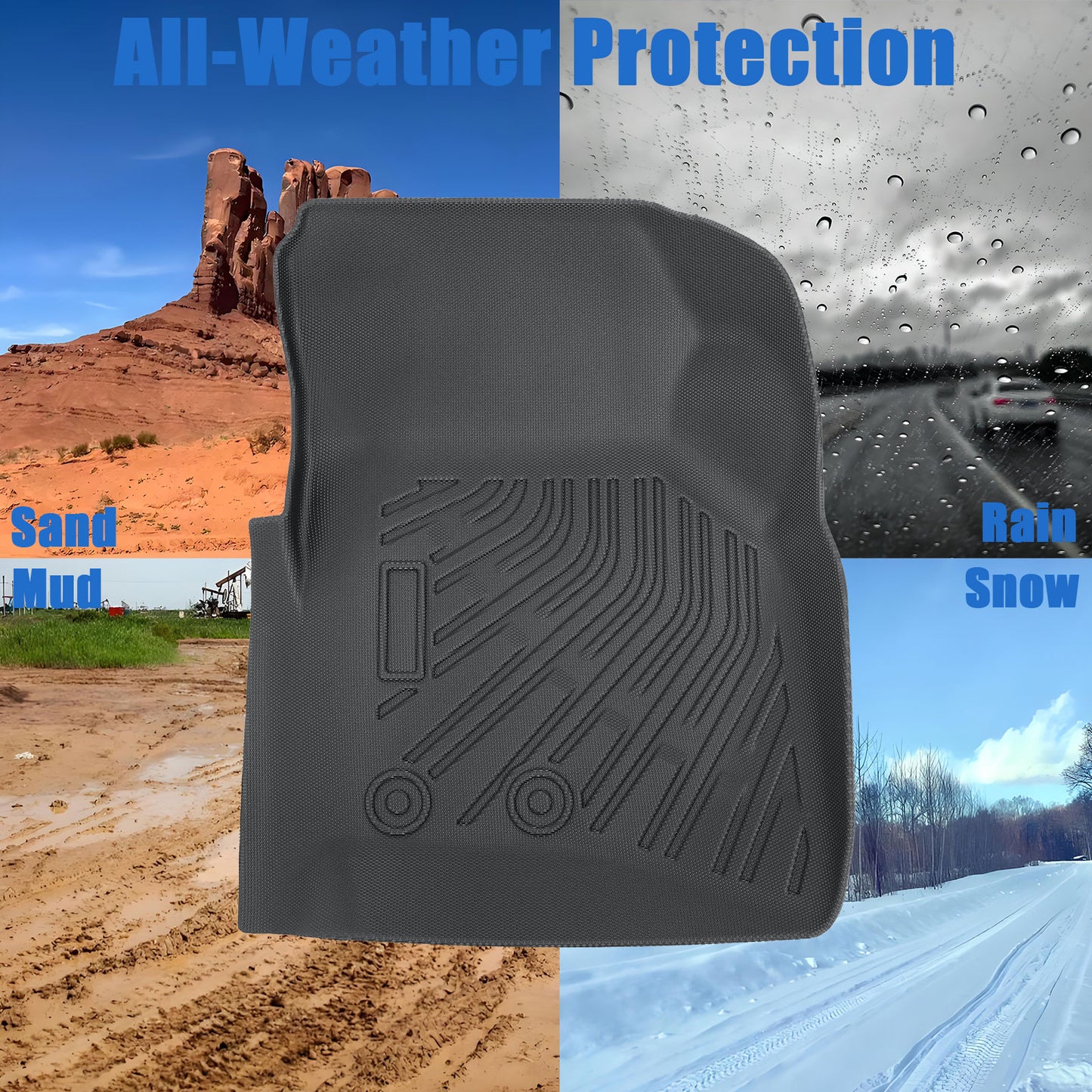 Floor Mats TPE For 2008-2010 Ford F-250 350 450 Super Duty Crew Cab Floor Liners
