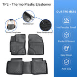 3D Model Floor Mats TPE For 2014-2019 Toyota Corolla 2-Row Liners Black
