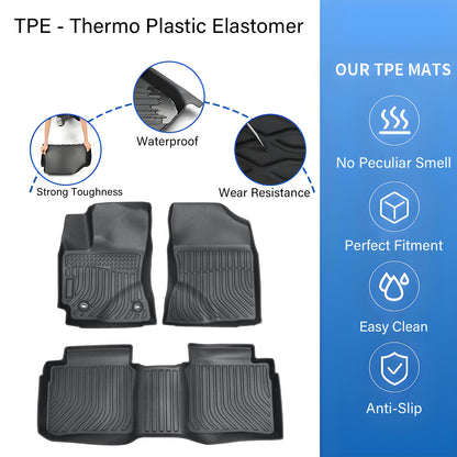 3D Model Floor Mats TPE For 2014-2019 Toyota Corolla 2-Row Liners Black