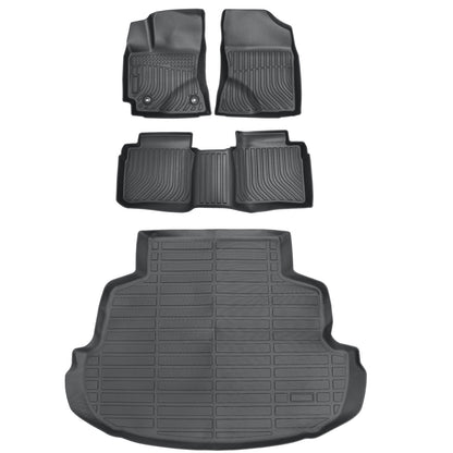 TPE Floor Mats Liners+Trunk Cargo Liner For 2014-2019 Toyota Corolla Sedan Black