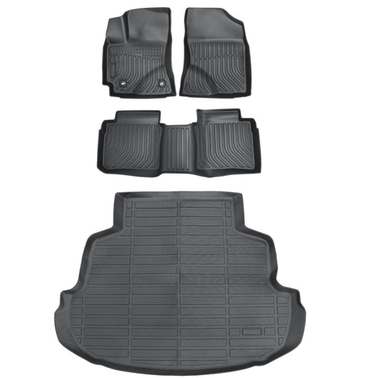 TPE Floor Mats Liners+Trunk Cargo Liner For 2014-2019 Toyota Corolla Sedan Black