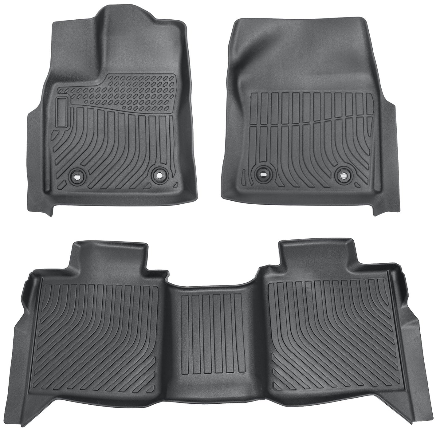 TPE Front & Rear Floor Mats Liner Black For 2022-2025 Toyota Tundra Crew Max Cab