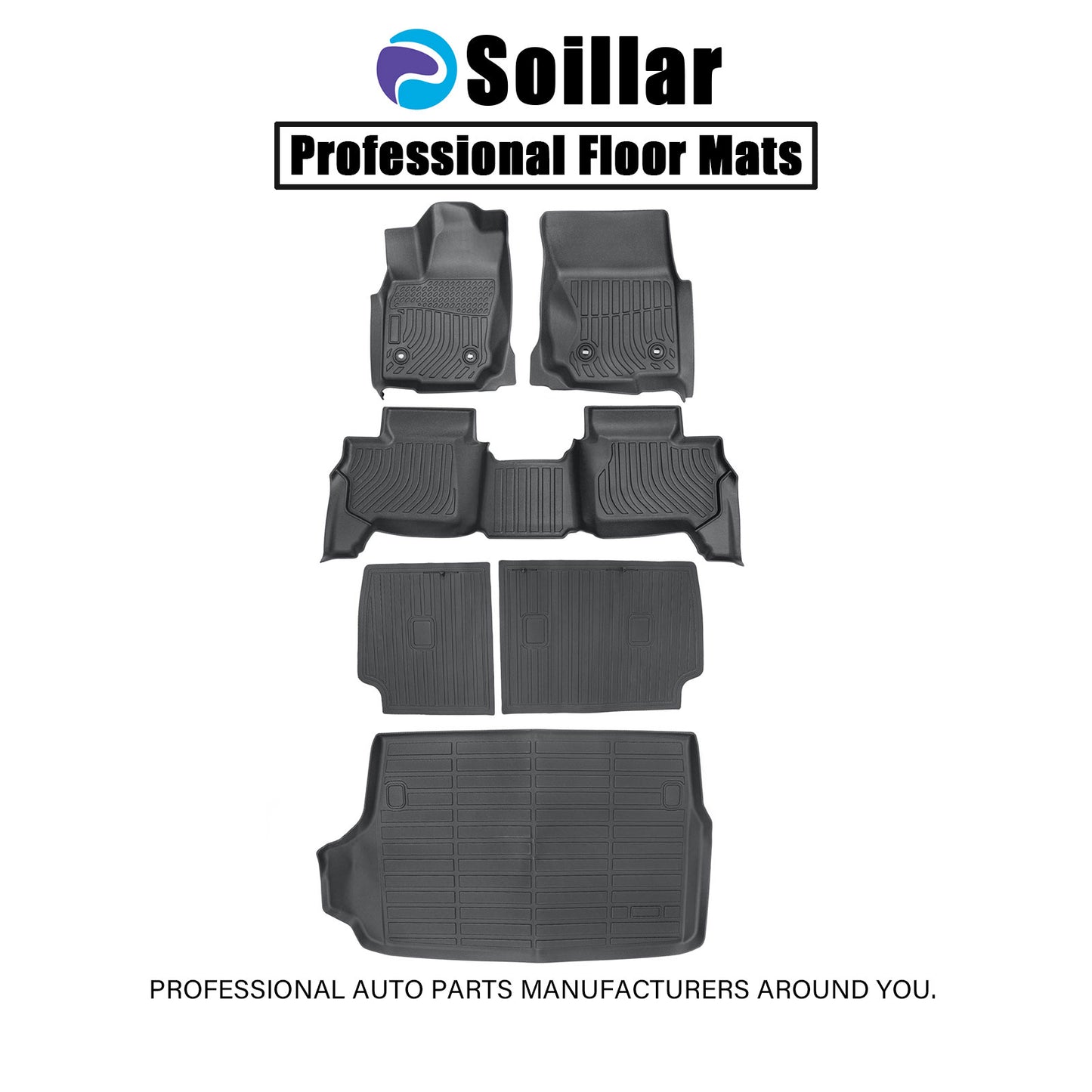Floor-Backrest-Trunk Cargo Mats Liner For 2025 2026 Toyota 4Runner Gas 5Seat TPE