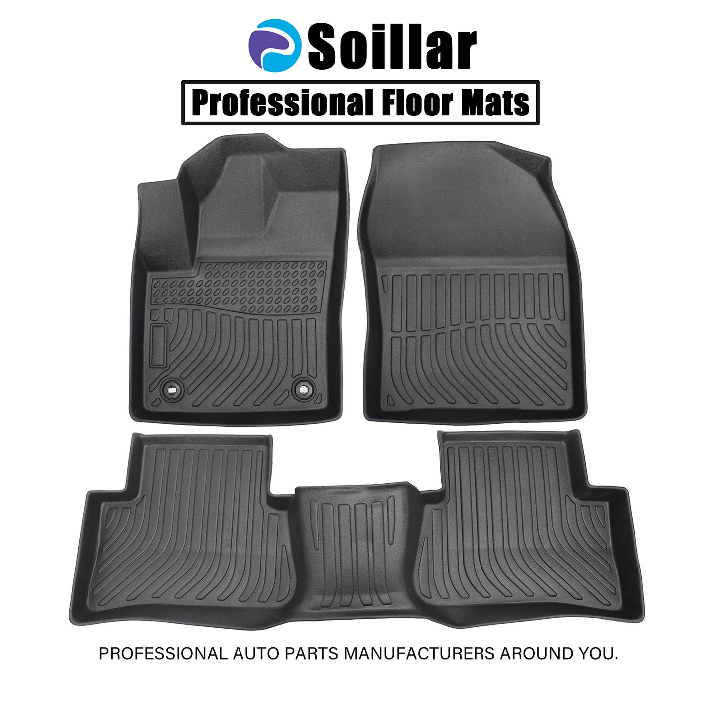 Floor Mats Liner For 2018-2022 Toyota C-HR 4-Door Front & Rear All Weather Black