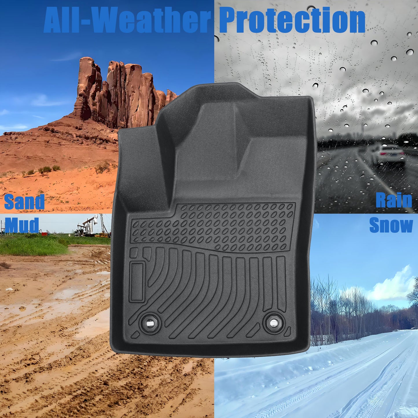 Floor Mats Liner For 2018-2022 Toyota C-HR 4-Door Front & Rear All Weather Black