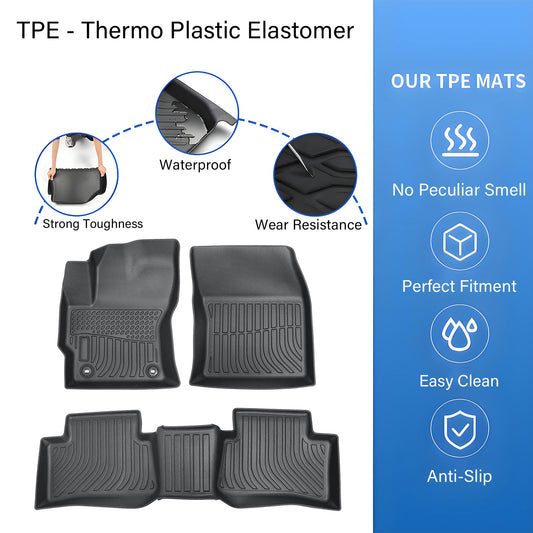 Floor Mats Liner For 2022-2024 Toyota Corolla Cross FWD 4-Door Front-Rear Black