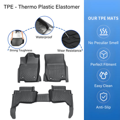 Floor Mats Liners Front & Rear Set of 3 For 2024 2025 Toyota Land Cruiser TPE