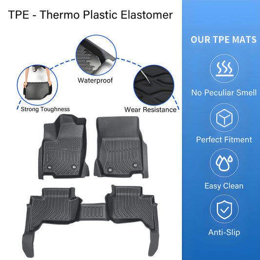 Floor Mats Liners Front & Rear Set of 3 For 2024 2025 Toyota Land Cruiser TPE