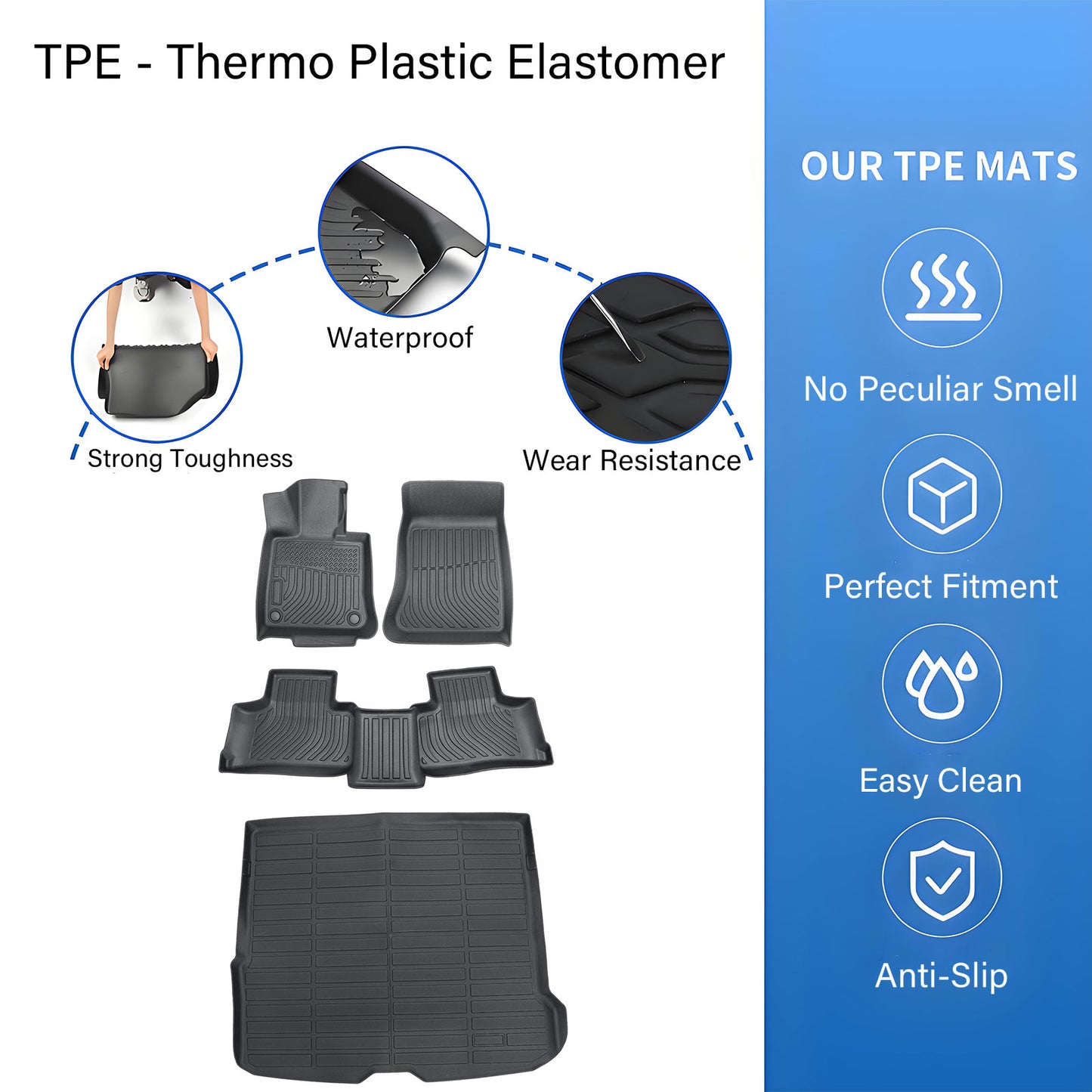 TPE Front+Rear Floor Mats+Trunk Cargo Liner For 2023-2026 Mercedes-Benz GLC SUV