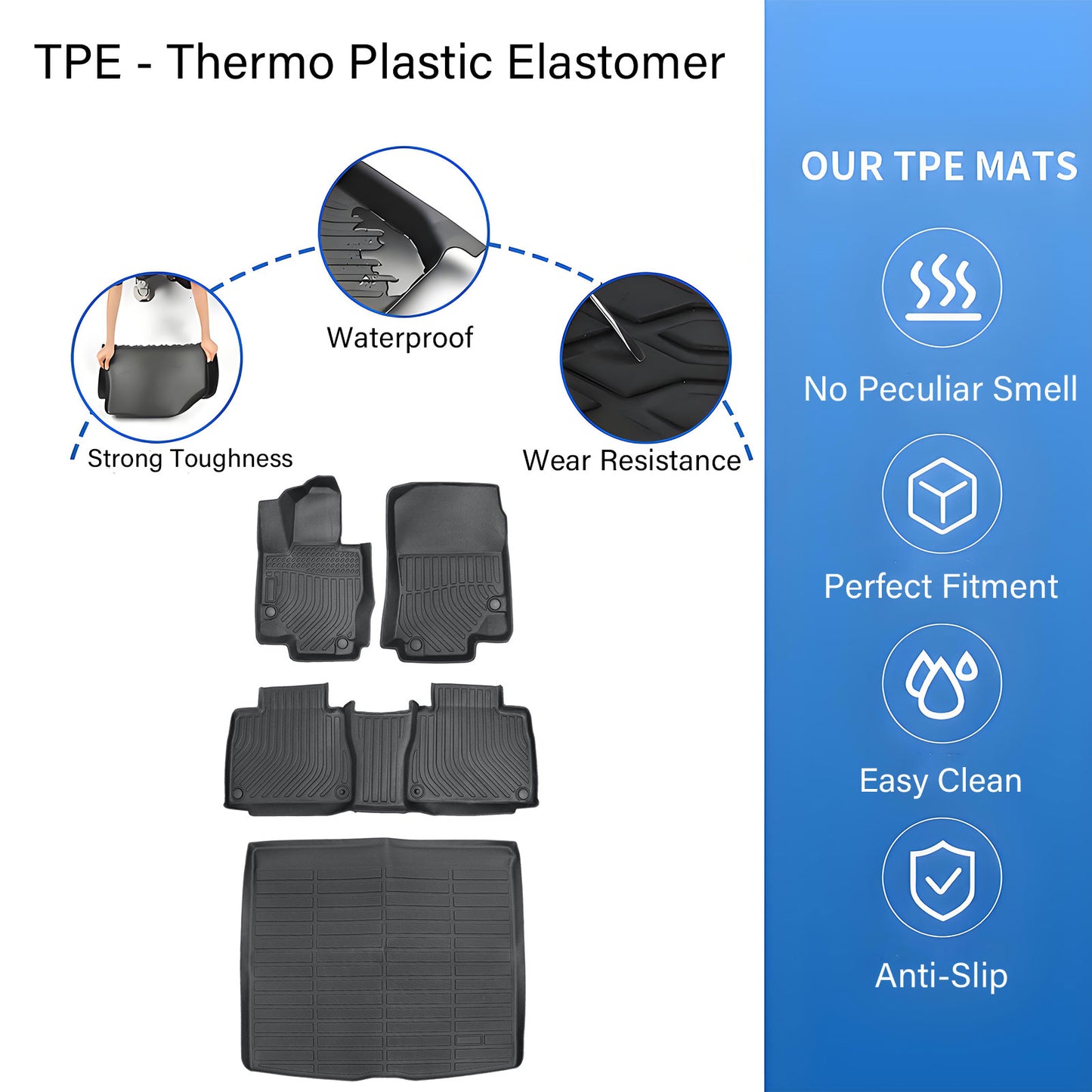 New Floor Mats & Trunk Cargo Liner TPE For 2020 Mercedes-Benz GLE 53 AMG Black