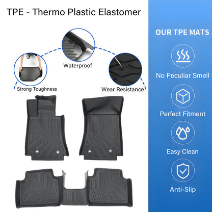 Floor Mats Liner TPE For 2017-2025 Alfa Romeo Giulia RWD 3D Model All-Weather