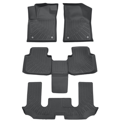 TPE Floor Mats For 2018-2024 Volkswagen Atlas Bucket 6Seats 3 Row Floor Liners