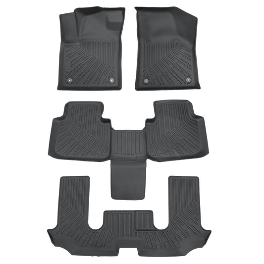 TPE Floor Mats For 2018-2024 Volkswagen Atlas Bucket 6Seats 3 Row Floor Liners