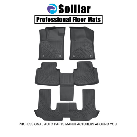 TPE Floor Mats For 2018-2024 Volkswagen Atlas Bucket 6Seats 3 Row Floor Liners