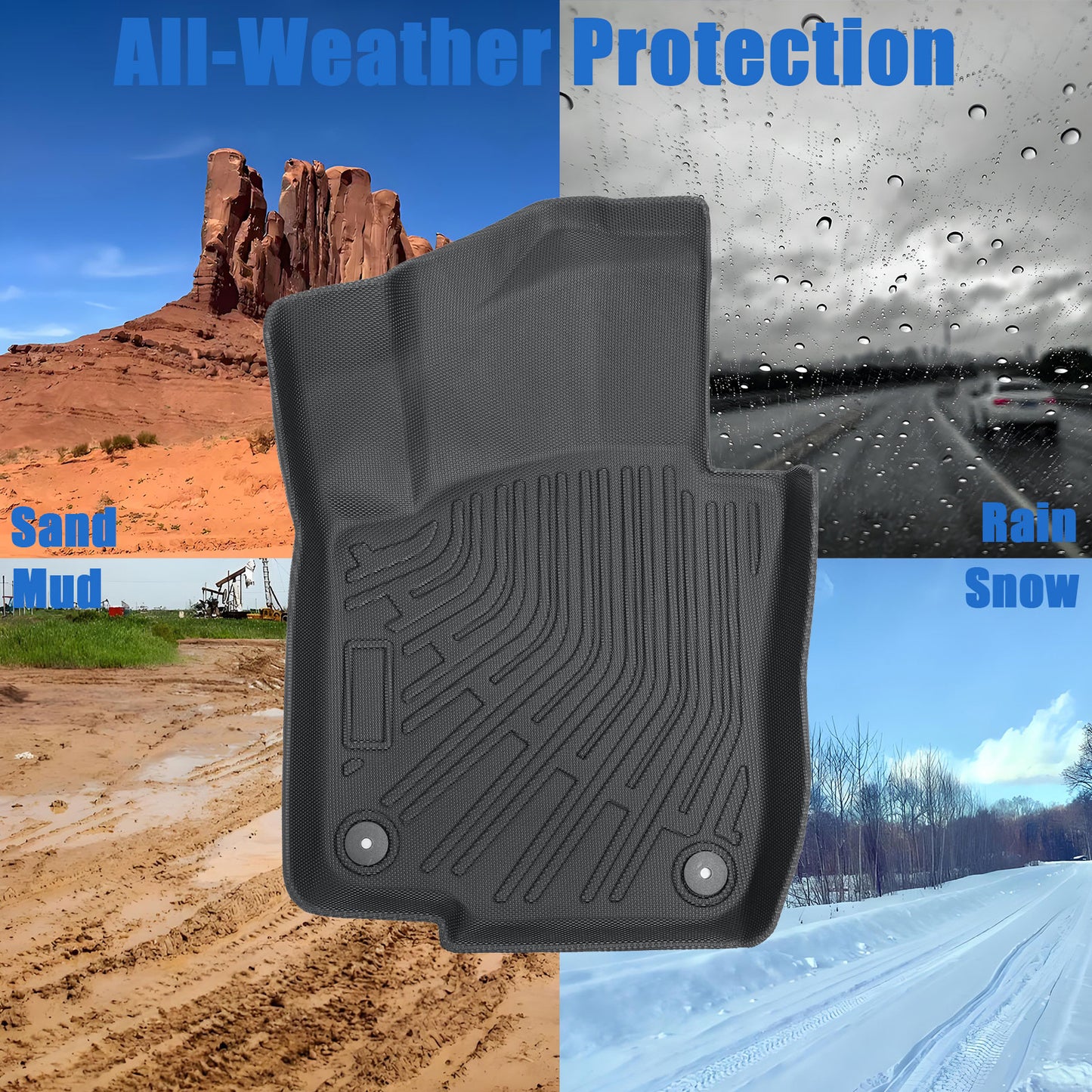 Floor Mats Liner For 2012-2022 Volkswagen Passat 4-Door Front-Rear All Weather