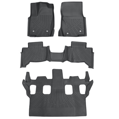 TPE Floor Mats Set All Weather For 2024-2025 Lexus GX550 3Rows Floor Liners 4Pcs