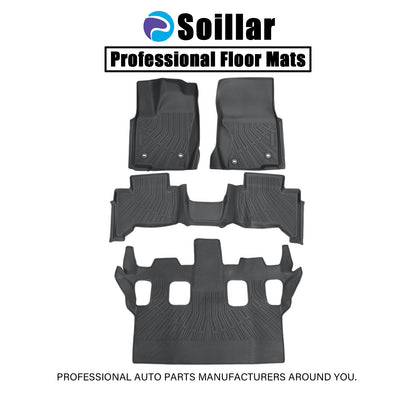 TPE Floor Mats Set All Weather For 2024-2025 Lexus GX550 3Rows Floor Liners 4Pcs