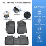 Floor Mats Liner For 2007-2011 Toyota Camry 4-Door Front & Rear All Weather TPE