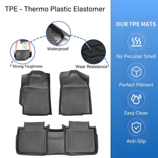 Floor Mats Liner For 2007-2011 Toyota Camry 4-Door Front & Rear All Weather TPE