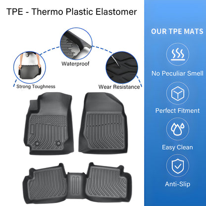 Floor Mats Liner For 2000-2008 Toyota Corolla 4-Door Front-Rear All Weather TPE